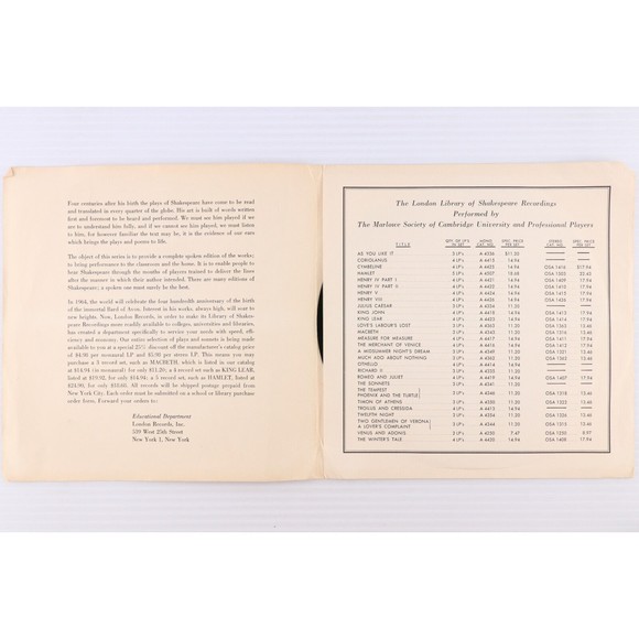 London Library of Shakespeare Recordings Macbeth Hamlet 33 rpm 7" Record DJX-13 - Picture 3 of 16